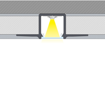 profil LED PP-GU do płyty GK do tynkowania / płytki 16x12mm