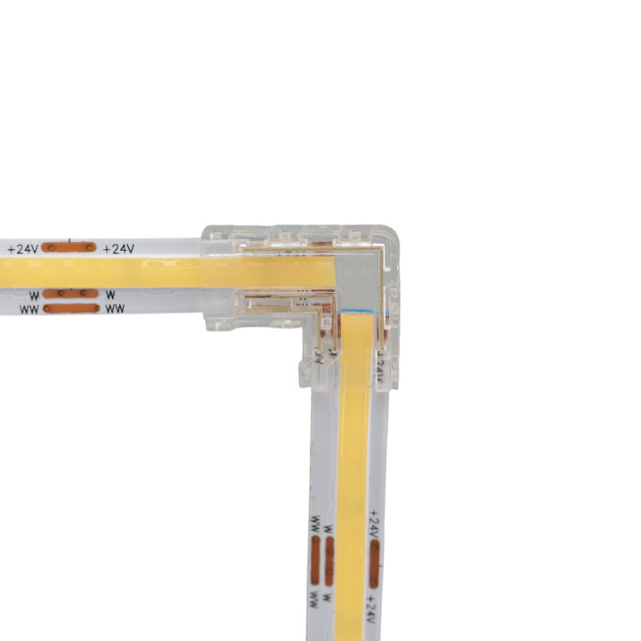 Złączka do taśmy LED COB 3pin CCT PCB-8mm T-L-T kątowa zamykana